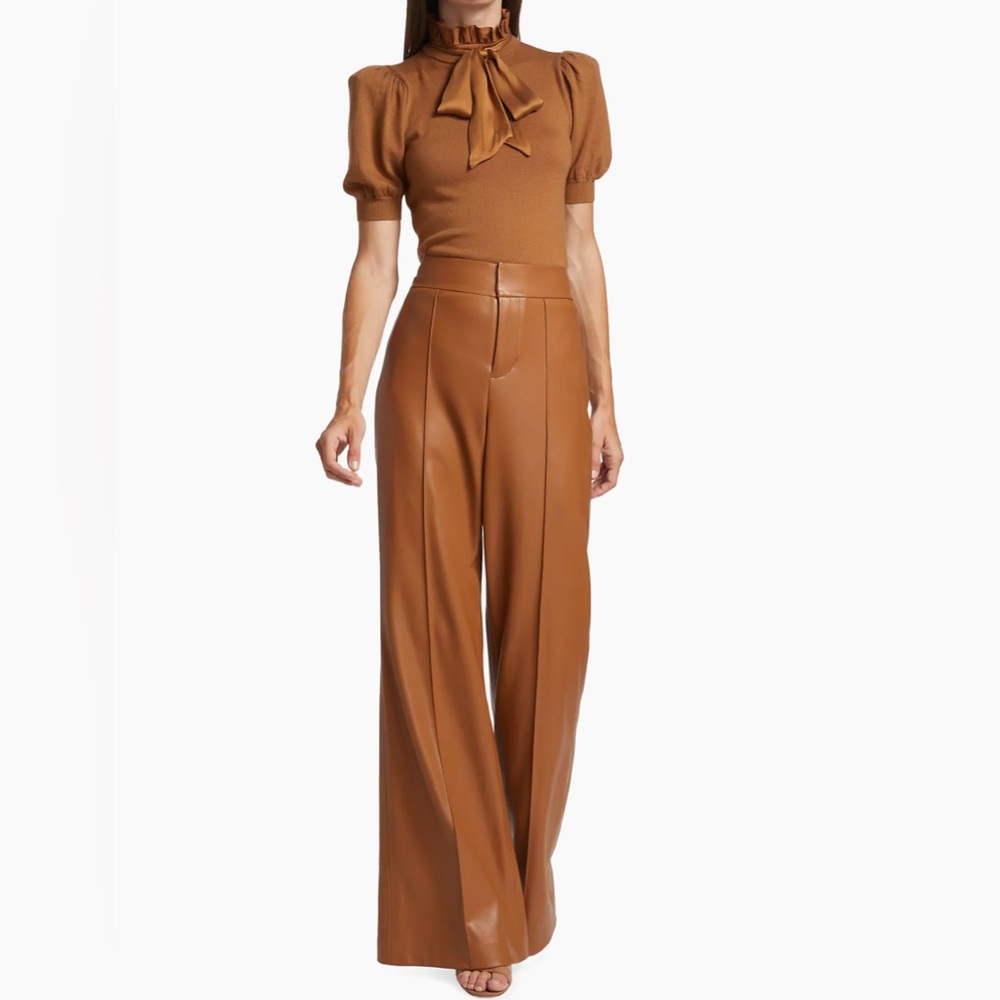 Alice + Olivia Tan Boot Cut Flare Pants